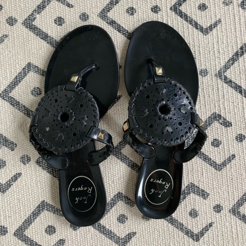 Jack Rogers Georgica Jelly Thong Black 5